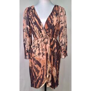 Alice + Olivia Silk Blush Floral Print Mini Dress Size Small Gossip Girl